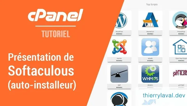 Cpanel clonage avec Softaculous Thierrylaval.dev 600x340