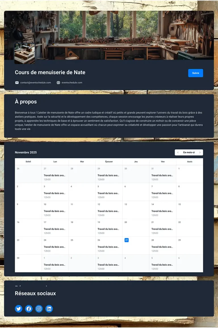 Exemple Calendrier Thierrylaval.dev 18
