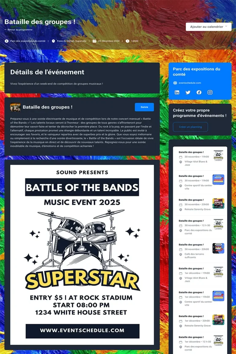 Exemple Calendrier Thierrylaval.dev 2